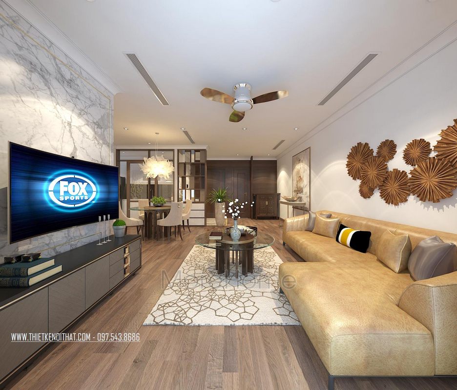 Thiết kế nội thất phòng khách chung cư Gardenia Mỹ Đình Nam Từ Liêm Hà Nội